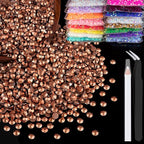 4000pcs 4mm Resin Rhinestones Bulk, Champagne Flatback Round Jelly Rhinestones by BELLEBOOST