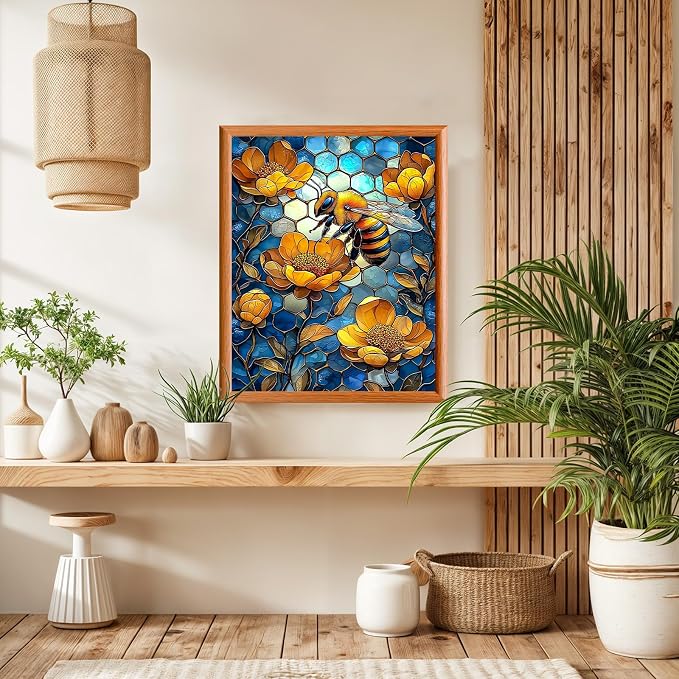 Lxmsja Bee Stained Glass Paint by Numbers Kit - Image 4