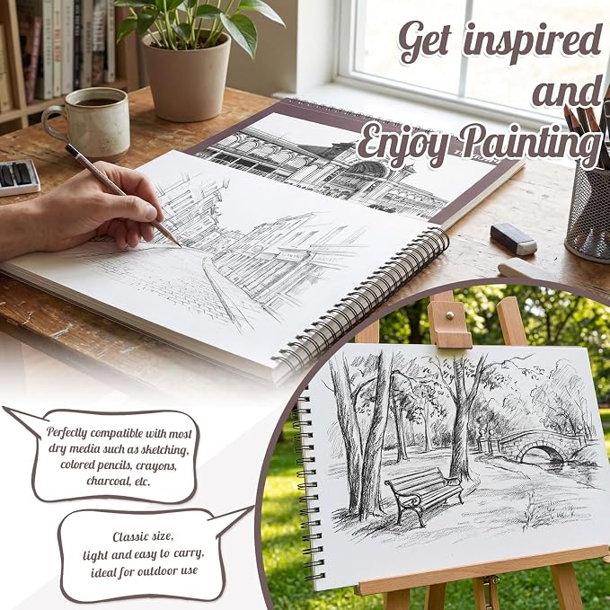 Sketch Book 11×14 inch, Spiral Bound Sketch Pad 50 Sheets, Acid-Free Sketchbook - Image 6