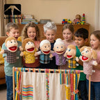 Family Hand Puppets for Kids, Includes Grandpa, Son - Image 7