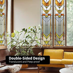 Original Hand Drawn Faux Stained Glass Window Film, Double-Sided Privacy Static - Image 6