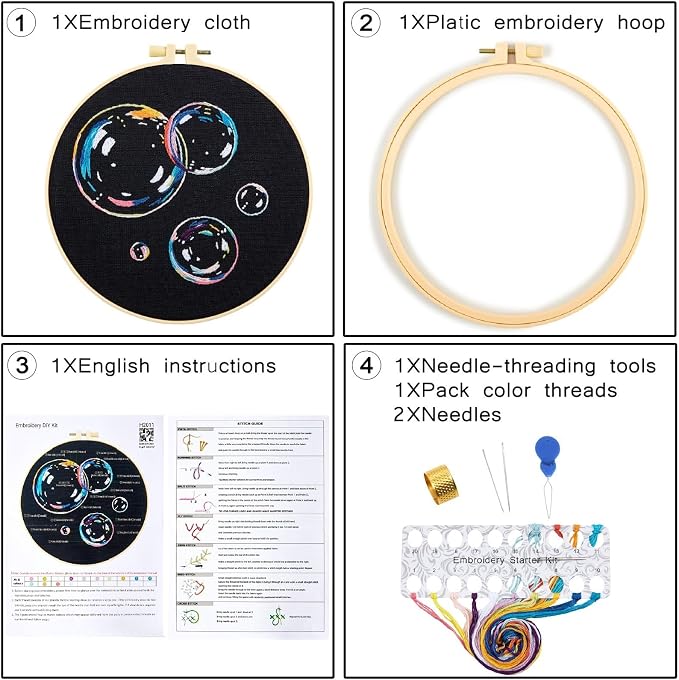 Crafmanoe Embroidery Kits for Beginners Adults, Cute Embroidery Starter Kits - Image 5