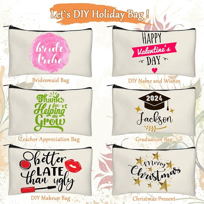 Legigo Blank Canvas Bag Zipper Pouch Makeup Bags Bulk - Image 4
