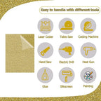 2 Pack 12'' x 16'' Glitter Gold Acrylic Sheet, 3mm Thick Acrylic Plastic Sheets - Image 4