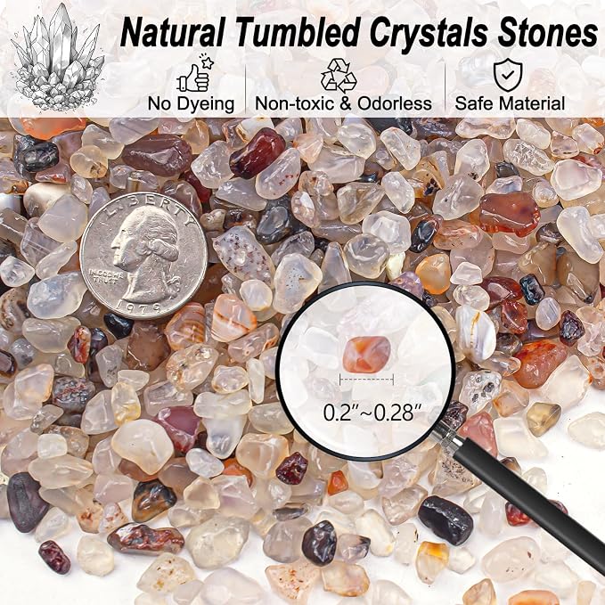 0.5 Lb/230g White Agate Crystal Pebbles Stones Aquarium Gravel Rocks, Natural - Image 2