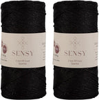 2 Pack of Sensy Premium 2mm 251 Yards Sparkle Polyester Rope 90% Polypropylene by SSENSY