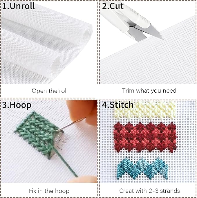 13 Mesh Needlepoint Canvas20x17.3，Blank Needlepoint Canvas 100% Cotton | - Image 7