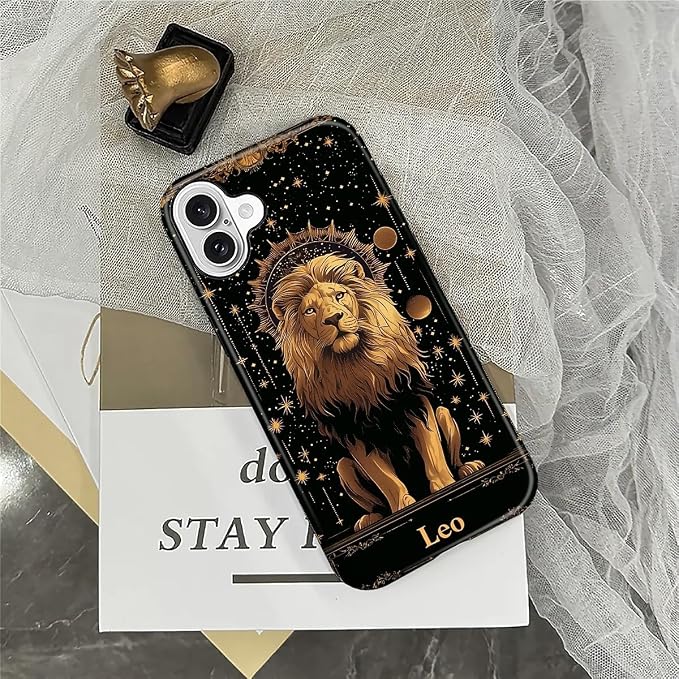 ZHEGAILIAN Case for iPhone 16, Galaxy Lion Gold Durable Shockproof Silicone + - Image 5