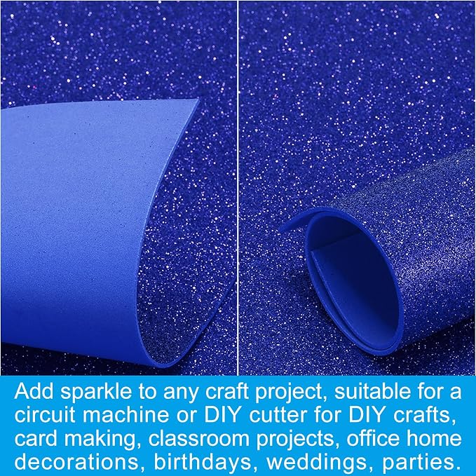 PATIKIL Dark Blue Shiny EVA Glitter Foam Sheet 11.8 x 7.9 Inch 2mm Thick - Image 5