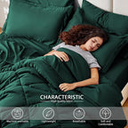 Love's cabin Twin XL Comforter Set Dark Green, 5 Pieces Twin XL Bed in a Bag - Image 3