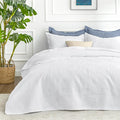 Love's cabin King Size Quilt Set White Bedspreads by Lovescabin