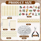 CraftyDream 558 Pcs Football Keychains Making Kit Football Charms DIY Key Chain - Image 2