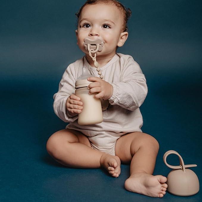 Color Essence SX PRO Silicone Butterfly Baby Pacifier 1Pk, Made with 100% Soft Silicone, Baby Essentials Perfect for Breastfeeding Babies, Designed in Spain, 0-6 Mths, Irish Cream