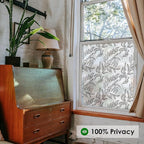 DKTIE Retro Leaves Pattern Two Way Window Film Privacy Day and Night Window - Image 2