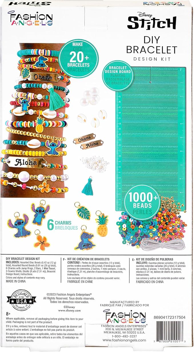 Fashion Angels Disney Stitch DIY Bracelet Making Kit | Includes 1, 000+ Shell - Image 8