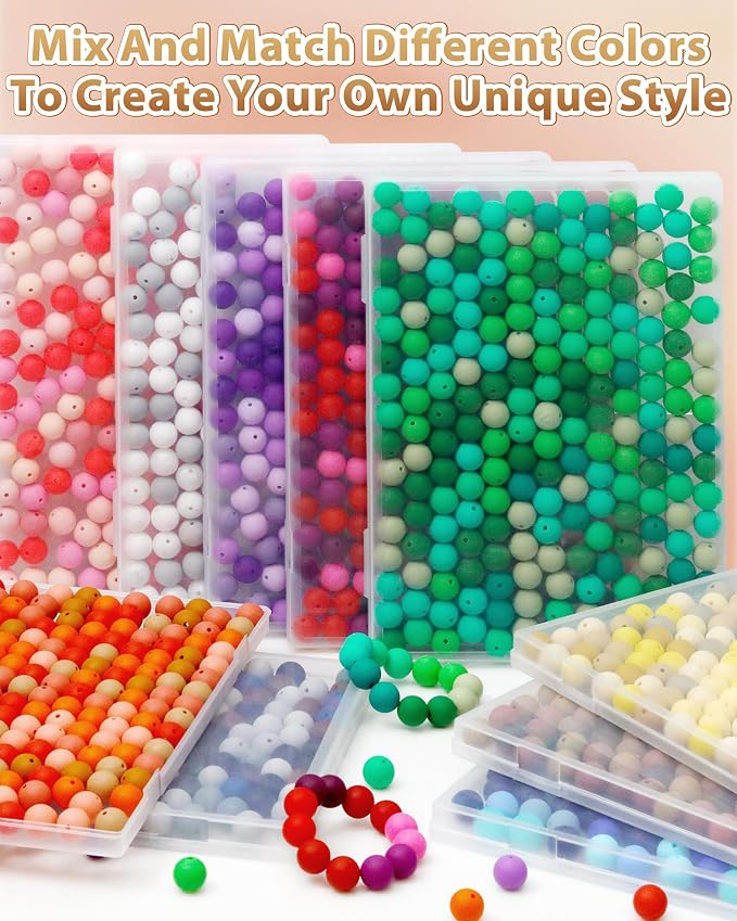 FIVEIZERO 160PCS 15mm Round Silicone Beads, Wear-resistant, Easy-clean - Image 6
