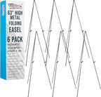 U.S. Art Supply 63" High Metal Folding Display Easel by USArtSupply