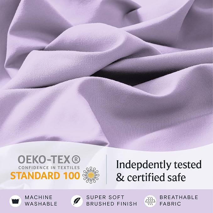 LuxClub 4 PC California King Sheet Set, Breathable Luxury Bed Sheets, Deep - Image 7