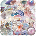 50PCS Sea Shell Stickers Aesthetic PET Transparent Conch Sticker Clamshell by Unknown