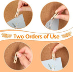 SANNIX 100Pcs Wooden Push Pin Clips, Decorative Clips - Image 4