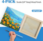 Falling in Art 4 Pack 10x10’’ Unfinished Birch Wood Panels Kit - Image 5