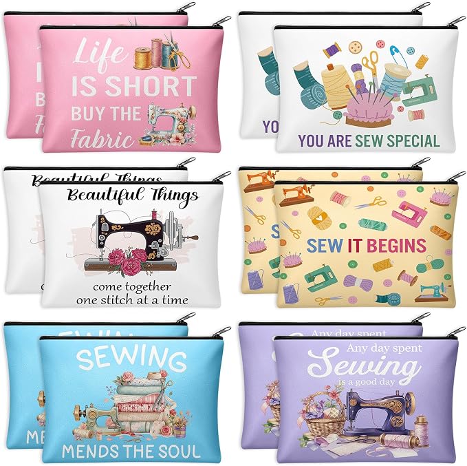 Reginary 12 Pcs Sewing Gifts for Women Quilter Sewing Cosmetic Bags Quilting by Reginary