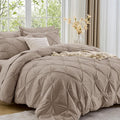 Sasttie Queen Comforter Set, 7-Piece Bed in a Bag, Pintuck Bedding Sets by SASTTIE