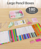 Sooez 6 Pack Extra Large Pencil Box, Plastic Pencil Case Crayon Box Bulk - Image 4