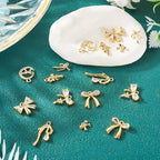 FASHEWELRY Alloy Bowknot Charms Links Golden Bow Tie Connector Charms Metal Bow - Image 6