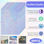 60 Sheets Holographic Laminate Sheets Clear Glitter A4 Size Vinyl Sticker Paper - Image 3