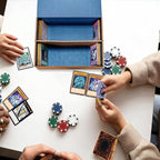 Card Storage Box, Reversible Blue Gold Trading Card Organizer - Image 8