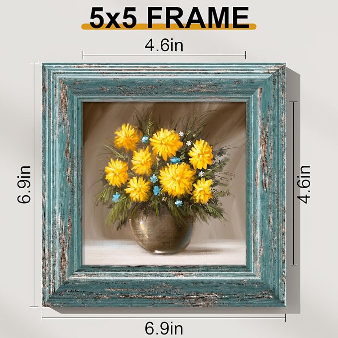 Vittanly 5x5 Picture Frames Set of 2, Ornate Vintage Photo Frame - Image 3
