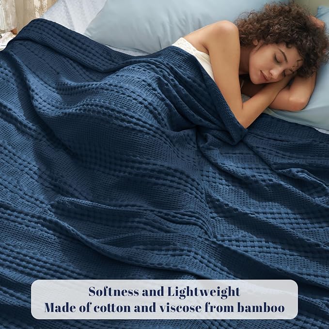 PHF Cooling Waffle Blanket California King Size, Lightweight 60% Rayon from - Image 2