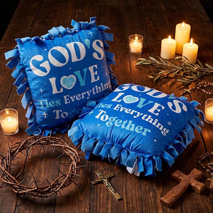 Chunful 8 Sets Religious God's Love Tied Pillow Craft Kit 2026 VBS Crafts DIY - Image 3