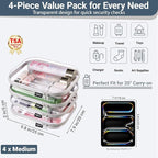 YQBRAO 4-Pack Clear Diaper Bag Organizer Pouches, 1.2mm Ultra-Thick PET Travel - Image 4