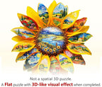 Sunflower Oil Painting Puzzles Adults Gifts Wooden 180 Pieces 11.4 * 11.1in - Image 9