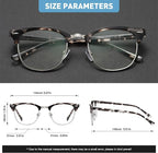 Blue Light Blocking Glasses Vintage Half Frame UV Clear Lens Anti Eyestrain - Image 3