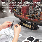 CubicFun 3D Puzzles for Adults Kids, Home Decor Cool Pirate Ship Arts & Crafts - Image 6