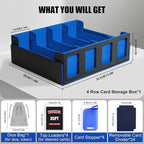 Trading Card Storage Box with Commander Display, 4-Row Deck Case with Removable - Image 3