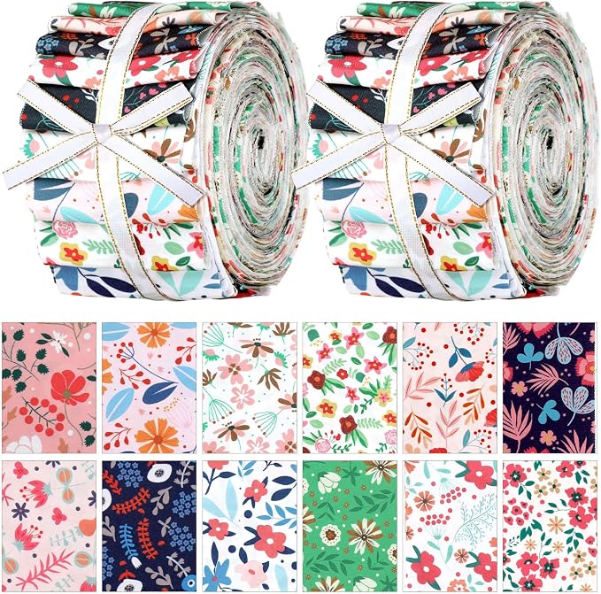 Hosuly 40 Pcs Vintage Floral Jelly Fabric by Hosuly