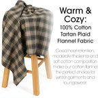 Pico Textiles 2 Yards Bolt Tan and Olive Tartan Plaid Flannel Fabric - Image 3