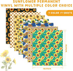 Tintnut Sunflower Permanent Vinyl 12x10in 7 Sheets Permanent Adhesive Vinyl | - Image 2