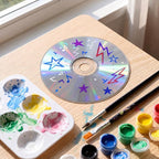 Sabary 29 Pcs DIY CD Painting Kit Painting Gift Includ 24 Pcs 4.72'' Blank Cds - Image 2