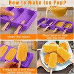 Mity rain 2 Pack Cake Pop Molds Silicone, 8 Cavity Reusable Cakesicle Molds | - Image 5