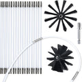 HOKLNUSE Dryer Vent Cleaner Kit Chimney Sweep Cleaning Tools Pellet Stove Cleaner Kit Air Dryer Duct Fireplace Brushes for Easy Lint Cleaning with 4" and 6" Brush Heads (Medium Duty, 25Feet)