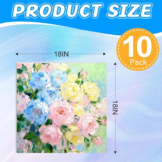 ESRICH Large Canvas for Painting, 10 Pack Square Canvas Boards for Painting - Image 2