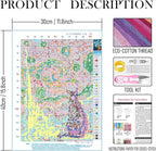RLTXBUK Cat Cross Stitch Kits, Starry Night Orange Kitten Stamped Counted Cross - Image 2
