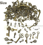 125 PCS Vintage Skeleton Key Set Charms, JIALEEY Mixed Antique Style Bronze - Image 6