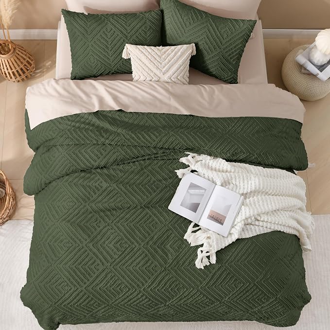 Andency Olive Green California King Comforter Qversized 120''x98'', 3 Pieces - Image 7