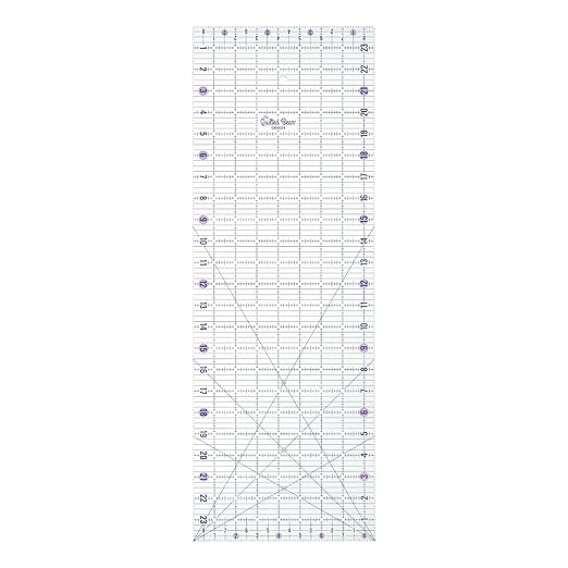 The Quilted Bear Rectangular Acrylic Quilting Ruler, 8.5" x 24" | Non-Slip by TheQuiltedBearsProducts